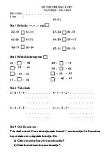 Đề thi thử học sinh giỏi môn Toán Lớp 2 - Năm học 2013-2014